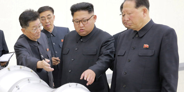 North Korean leader Kim Jong Un provides guidance on a nuclear weapons program in this undated photo released by North Korea's Korean Central News Agency